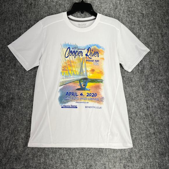 Gildan Other - Cooper River Bridge Run Shirt Mens Medium Performance‎ Tech 10K 2020 Souvenir SC